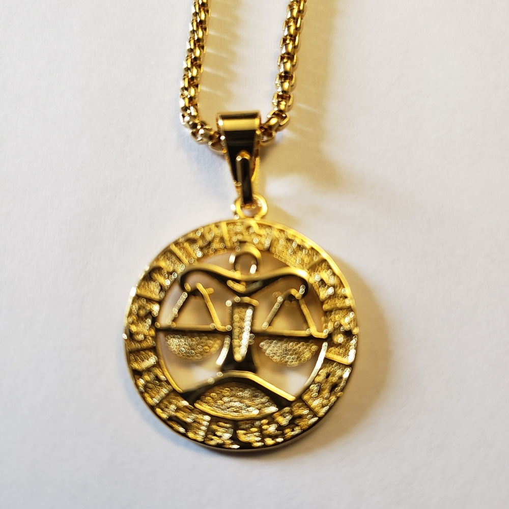Libra Zodiac Sign Gold Filled 18” Long Necklace